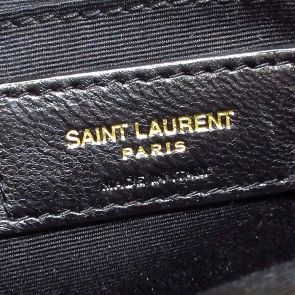 Auth SAINT LAURENT PARIS Vinyle  Black Leather Shoulder Bag - Picture 10 of 13